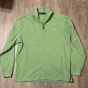 Polo by Ralph Lauren Olive Green Quarter-Zip Sweatshirt